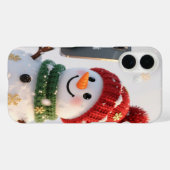 Schneemann Selfie iPhone 16 Hülle (Rückseite (Horizontal))