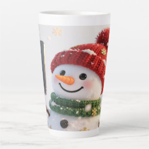 Schneemann-Selfie-Weihnachts-Latte-Macchiato-Tasse Milchtasse