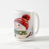 Schneemann-Selfie-Weihnachtsbecher Kaffeetasse (VorderseiteRechts)