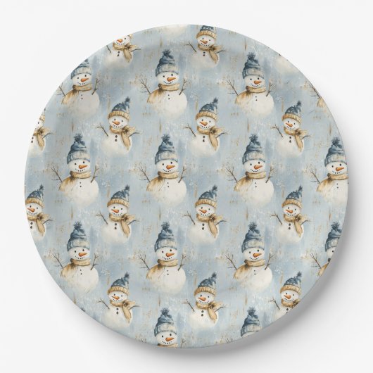 Schneemann Serenade Pappteller (Vorderseite)