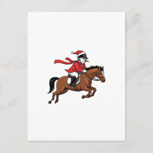 Schneemann Show Jumping Weihnachten 2026 Feiertags Postkarte
