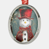 Schneemann Silbernes Ornament (Links)