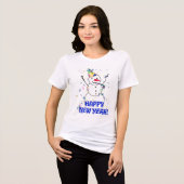 Schneemann Silvester feiern Tri-Blend Shirt (Vorderseite voll)