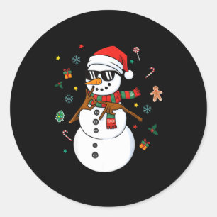 Schneemann Six Seven Meme Weihnachten Pyjama 6 Und Runder Aufkleber