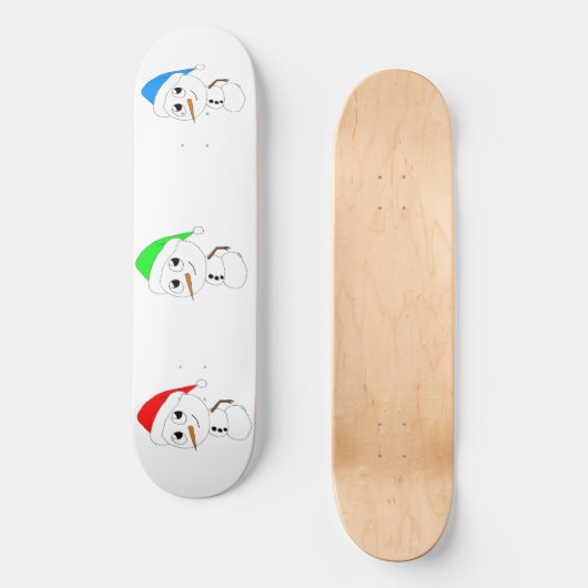 Schneemann Skateboard (Vorderseite)
