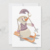 Schneemann Skifahren Einladung (Vorderseite)