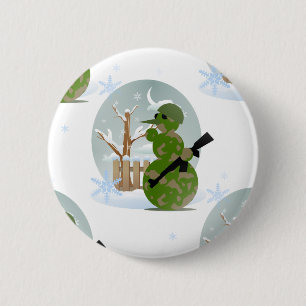 Schneemann Soldat Weihnachten Button