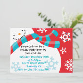 Schneemann-Spaß - Weihnachtseinladungen Einladung (Stehend Vorderseite)