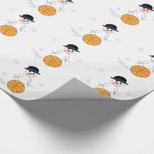 Schneemann spielt Basketball Geschenkpapier