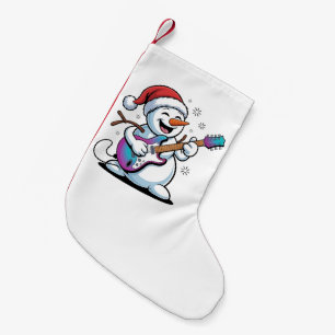 Schneemann spielt E-Gitarre Rock-Weihnachten Kleiner Weihnachtsstrumpf