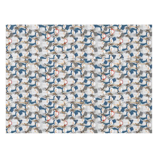 Schneemann-Stapel Tischdecke (Vorderseite (Horizontal))