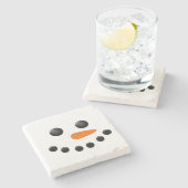 Schneemann Steinuntersetzer (Seitenansicht)