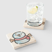 Schneemann Steinuntersetzer (Seitenansicht)