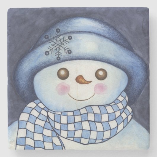Schneemann-Steinuntersetzer Steinuntersetzer (Vorderseite)