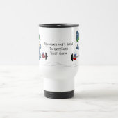 Schneemann stemmt Gewichte mit Spruch Reisebecher (Mittel)