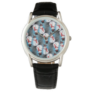 Schneemann/Sternenblau Armbanduhr