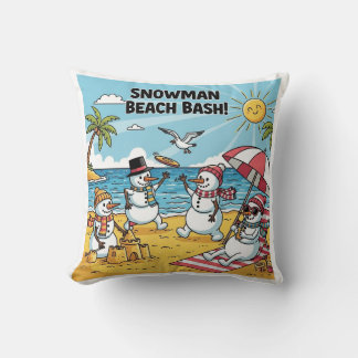 Schneemann-Strand-Bash Kissen