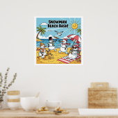 Schneemann-Strand-Bash Poster (Küche)