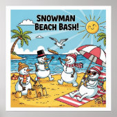 Schneemann-Strand-Bash Poster (Vorne)