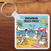 Schneemann-Strand-Bash Schlüsselanhänger (Vorderseite)