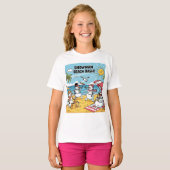 Schneemann-Strand-Bash T-Shirt (Vorne ganz)