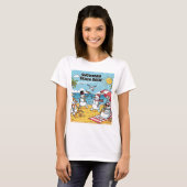 Schneemann-Strand-Bash T-Shirt (Vorne ganz)