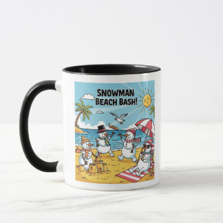 Schneemann-Strand-Bash Tasse