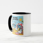 Schneemann-Strand-Bash Tasse (Vorderseite Links)