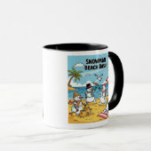 Schneemann-Strand-Bash Tasse (VorderseiteRechts)