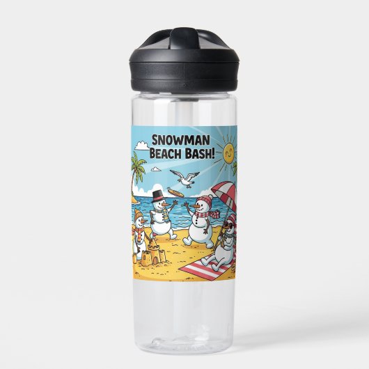 Schneemann-Strand-Bash Trinkflasche (Vorderseite)