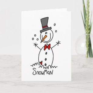 Schneemann-Strichmännchen-Karte Feiertagskarte