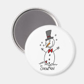 Schneemann-Strichmännchen-Magnet Magnet (Vorderseite/Rückseite)