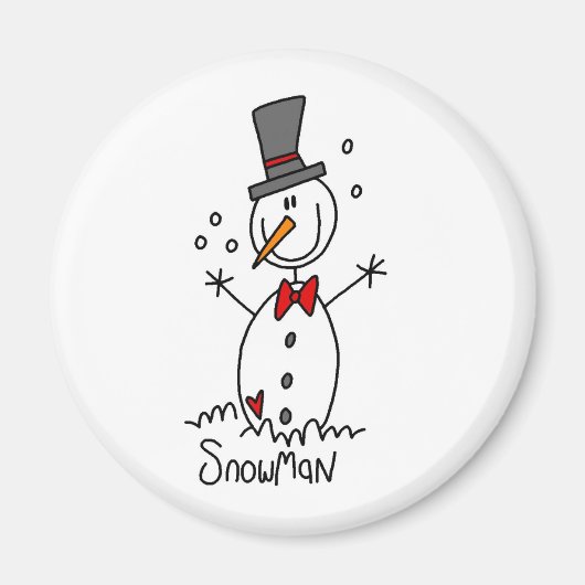 Schneemann-Strichmännchen-Magnet Magnet (Vorne)