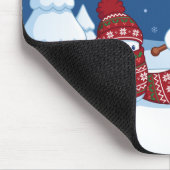 Schneemann strickt Weihnachtsschal Mousepad (Ecke)