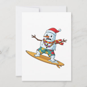 Schneemann-Surfer-Weihnachten 2026 Lustiger Feiert Dankeskarte