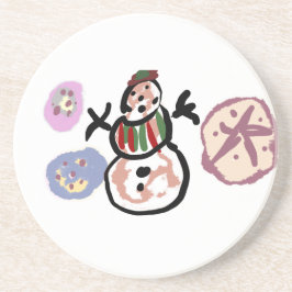 Schneemann süß getränkeuntersetzer