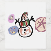 Schneemann süß weinetikett (Einzelnes Label)