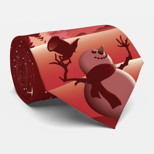 Schneemann-Szene Krawatte (Gerollt)