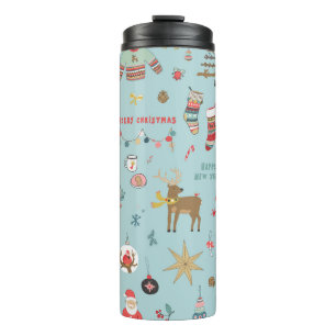 Schneemann-Tannenbaum-Weihnachts-Verpackungsmuster Thermosbecher