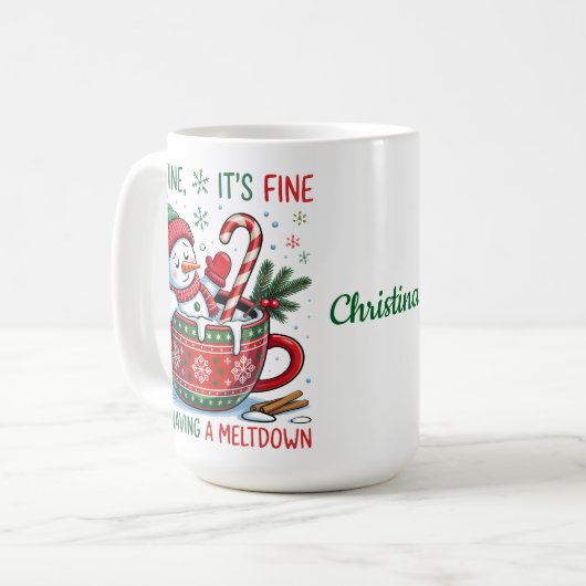 Schneemann-Tasse Kaffeetasse (Vorderseite Links)