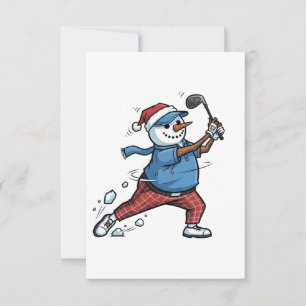 Schneemann Tennisspieler Weihnachten 2026 Urlaub Dankeskarte