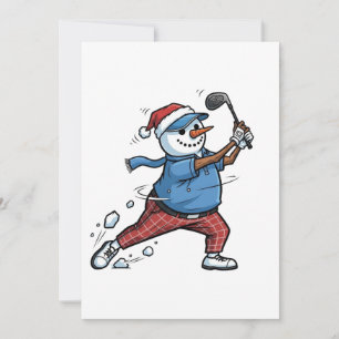 Schneemann Tennisspieler Weihnachten 2026 Urlaub Karte