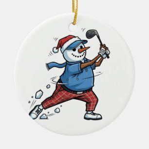  Schneemann Tennisspieler Weihnachten 2026 Urlaub  Keramik Ornament