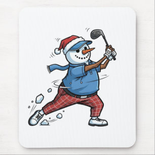 Schneemann Tennisspieler Weihnachten 2026 Urlaub Mousepad