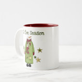 Schneemann Tis die Jahreszeit Zweifarbige Tasse (Vorderseite Links)