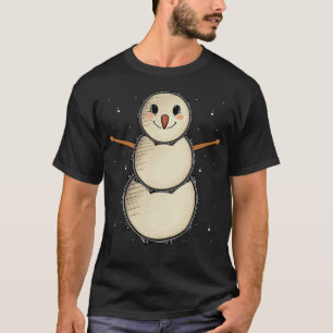 Schneemann Trommeln Perkussionist Schlagzeuger Wei T-Shirt