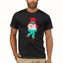 Schneemann-Tunes-Weihnachten-Dunkel-T-Shirt