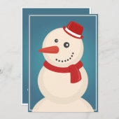 Schneemann u. Ren Feiertagskarte (Vorne/Hinten)