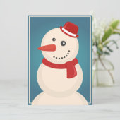 Schneemann u. Ren Feiertagskarte (Stehend Vorderseite)