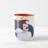 Schneemann übergibt Geschenk... Tasse (Zentrum)